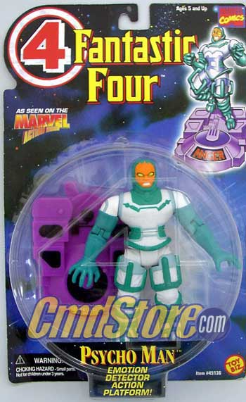 PSYCHO MAN W/Emotion Detector 6" Action Figure FANTASTIC FOUR ANIMATED SERIES Marvel Toy Biz Toy