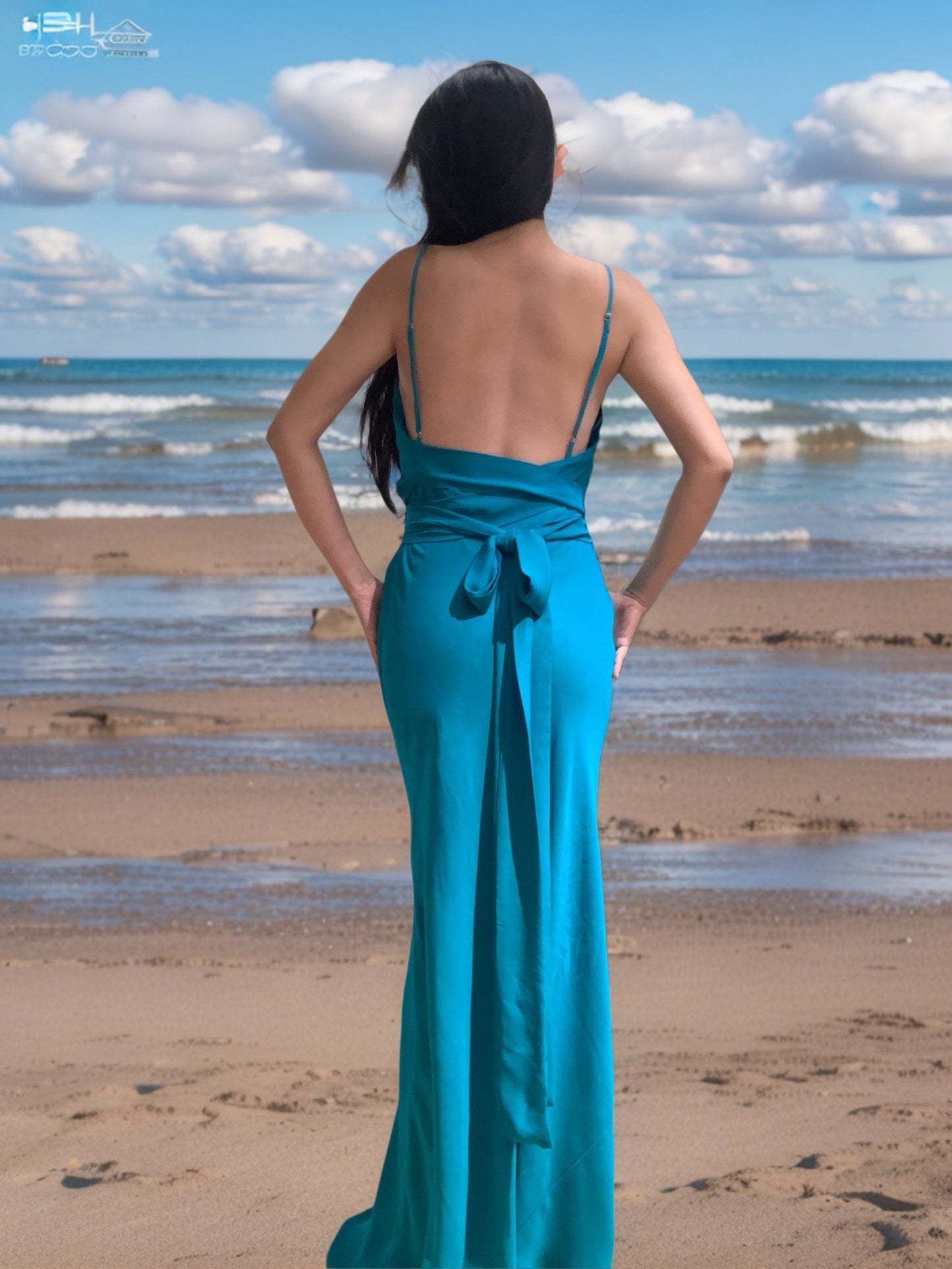 SAMPLE SALE Crepe de chine V neck dress