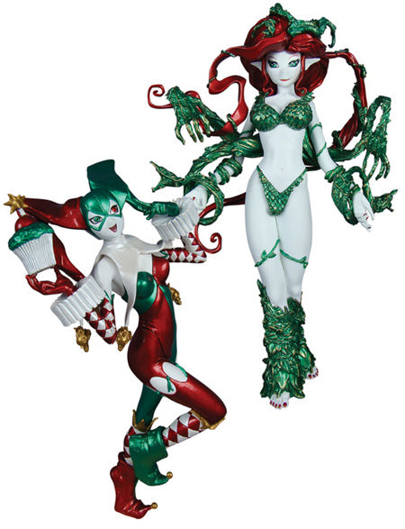 Ame-Comi 9 Inch PVC Statue - Harley Quinn & Poison Ivy Holiday 2-Pack (Sub-Standard Packaging)