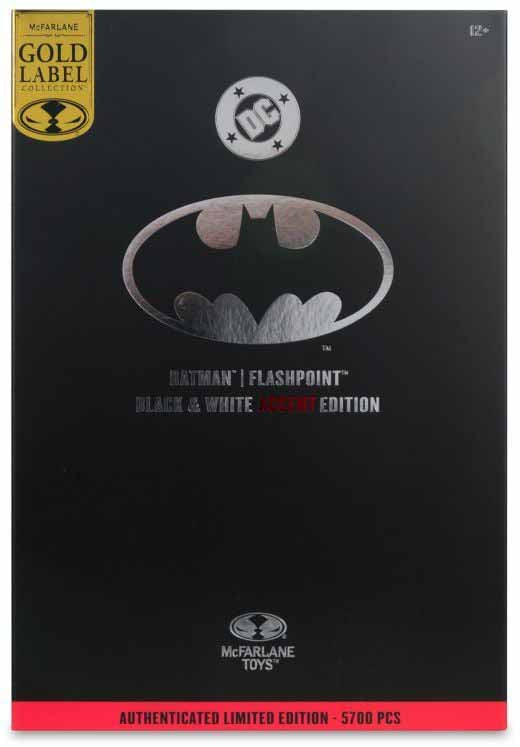 DC Multiverse Flashpoint 6 Inch Action Figure Exclusive - Batman Black & White Accent Edition Gold Label