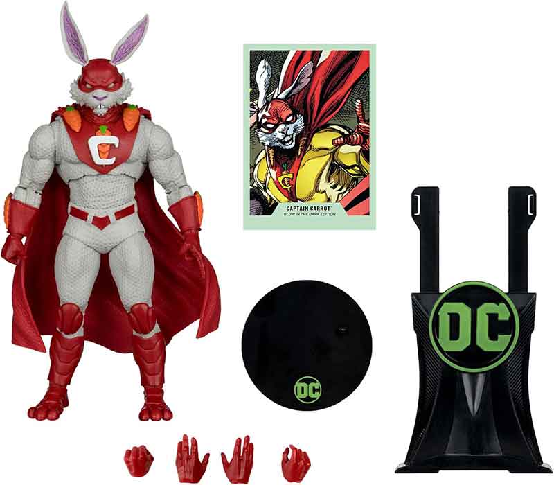 DC Multiverse Justice League Incarnate 7 Inch Action Figure Exclusive - Captain Carrot Glow In The Dark Gold Label