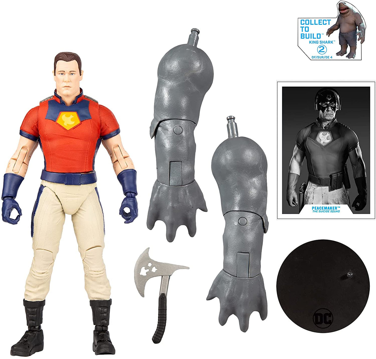 DC Multiverse Suicide Squad 7 Inch Action Figure BAF King Shark - Peacemaker Unmasked