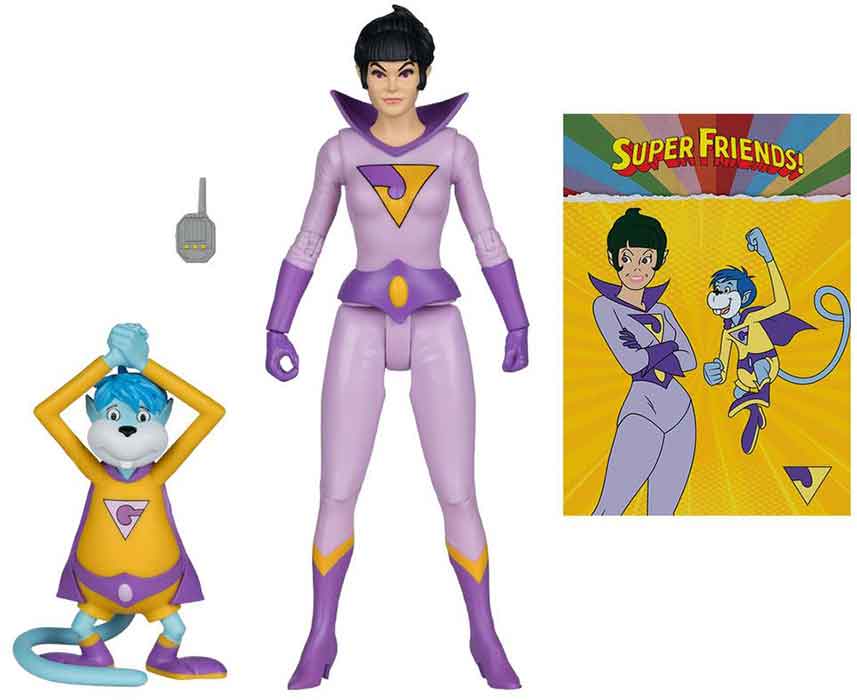 DC Retro Super Friends 6 Inch Action Figure Wave 2 Exclusive - Jayna & Gleed Red Platinum