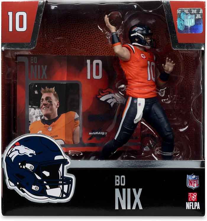 NFL Football Sportspicks 7 Inch Static Figure - Bo Nix Black Pants #38