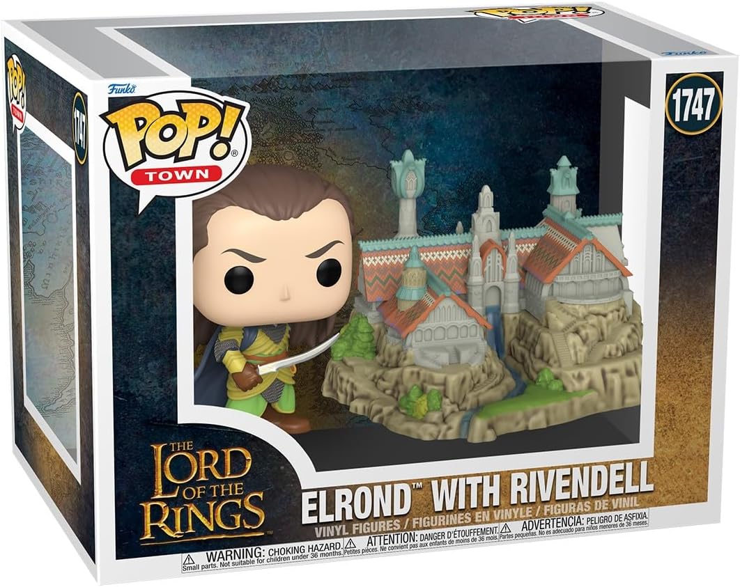 Pop Movies The Lord of The Rings 3.75 Inch Action Figure Pop Town - Elrond & Rivendell #1747
