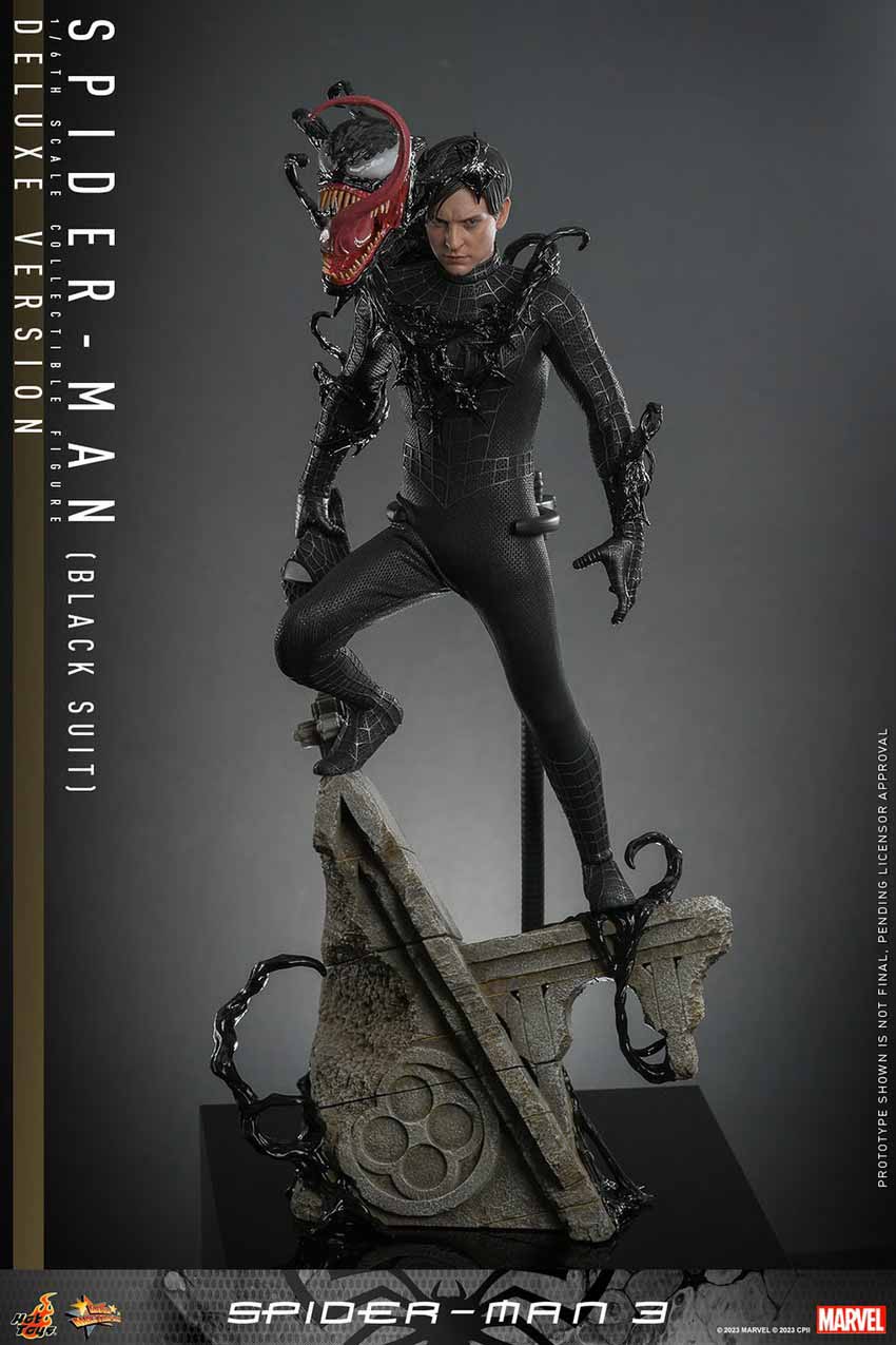 Spider-Man 3 12 Inch Action Figure 1/6 Scale - Spider-Man Black Suit Deluxe Hot Toys 9127682