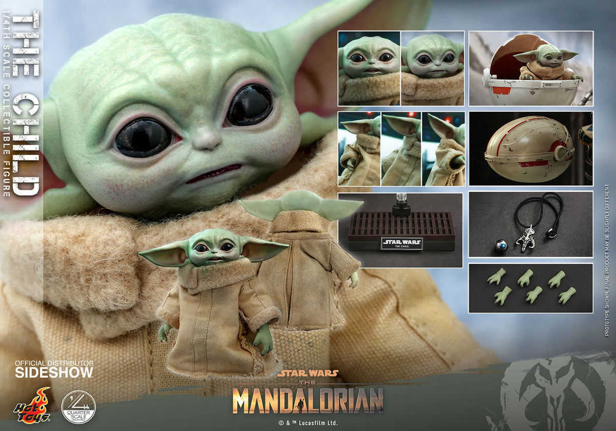 Star Wars The Mandalorian 3 Inch Action Figure 1/4 Scale - The Child (Baby Yoda) Hot Toys 905872