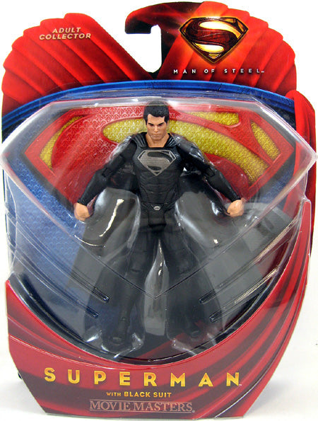 Superman Man Of Steel 6 Inch Action Figure Movie Masters - Black Costume Superman (Shelf Wear Packaging)