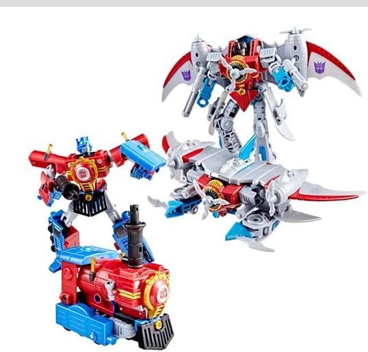 Transformers Timelines 5 Inch Action Figure Deluxe Class - Hearts of Steel Comic Edition Optimus Prime and Starscream