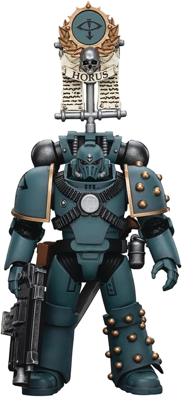 Warhammer 40000 5 Inch Action Figure 1/18 Scale - Sons of Horus MKIV Tactical Squad Legionary with Legion Vexilla
