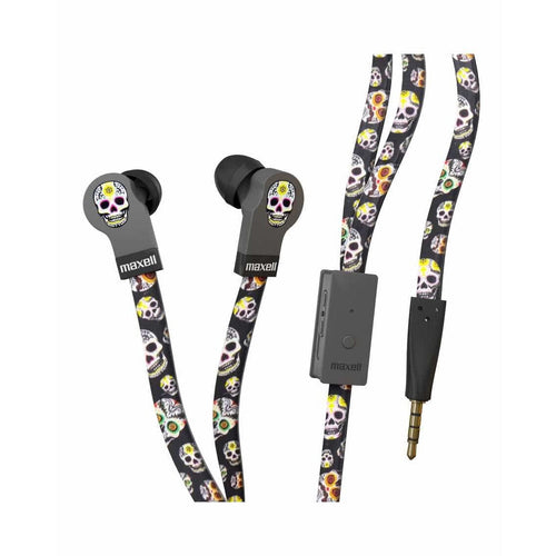 Maxell Flat Wire Earphones - Skull [Accessories]