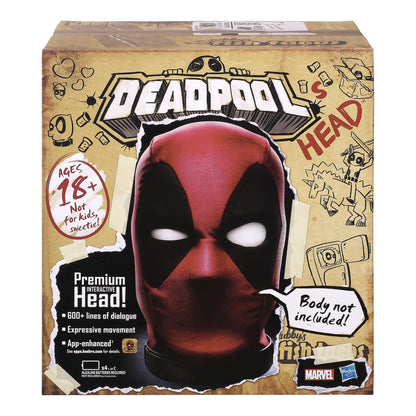 Marvel Legends Deadpool’s Head Premium Interactive, Moving, Talking Electronic, App-Enhanced Adult Collectible, with 600+ SFX and Phrases (Sub-Standard Packaging)