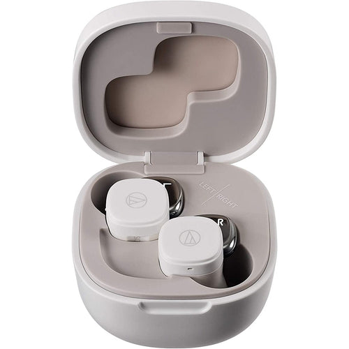 Audio-Technica ATH-SQ1TW Truly Wireless Earbuds, White [Accessories]