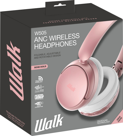 Walk W505 ANC Wireless Headphones (Rose Gold) [Accessories]