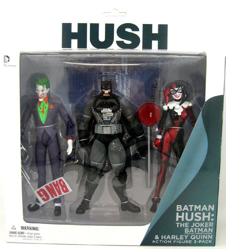 Batman: Hush 6 Inch Action Figure Box Set Series - Hush 3-pack (Joker - Harley Quinn - Batman) (Shelf Wear Packaging)