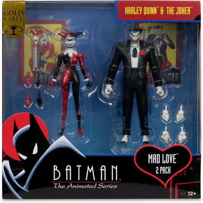 DC Direct Batman The Animated Series 7 Inch Action Figure 2-Pack Exclusive - Harley Quinn and The Joker Gold Label