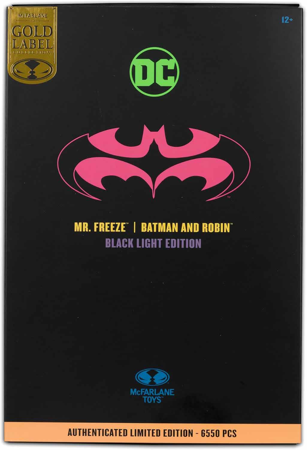 DC Multiverse Batman and Robin 7 Inch Action Figure Exclusive - Mr Freeze Black Light Edition Gold Label