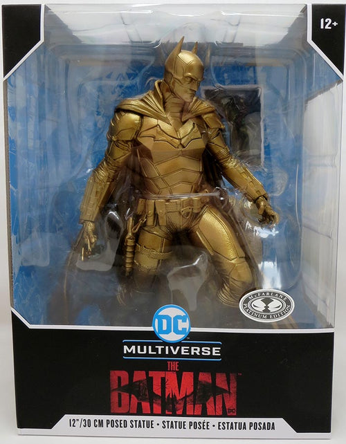 DC Multiverse Movie 12 Inch Statue Figure The Batman - Batman Gold Platinum