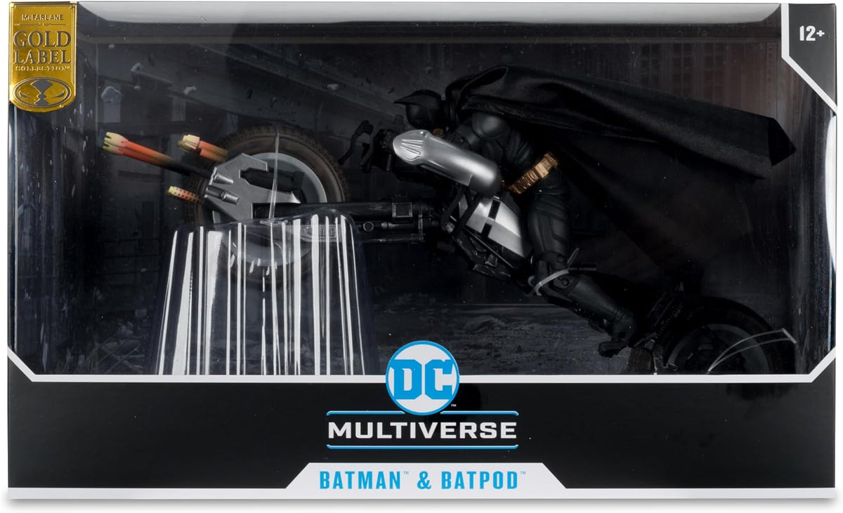 DC Multiverse The Dark Knight Rises 7 Inch Scale Vehicle Figure Exclusive - Batman & Batpod Gold Label