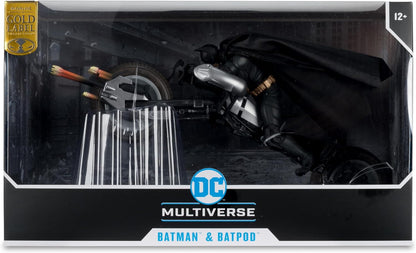 DC Multiverse The Dark Knight Rises 7 Inch Scale Vehicle Figure Exclusive - Batman & Batpod Gold Label