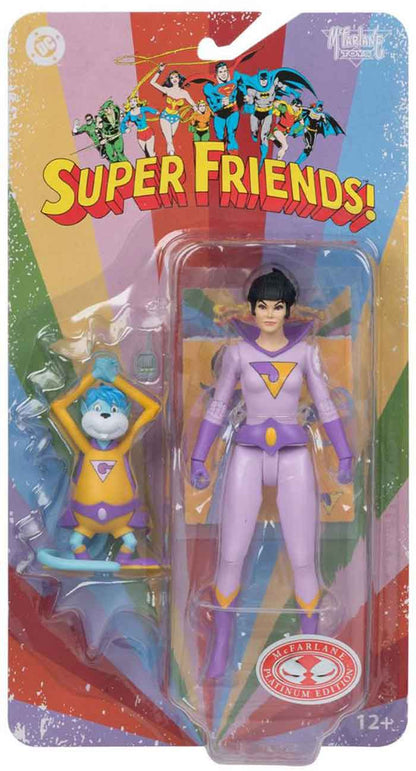 DC Retro Super Friends 6 Inch Action Figure Wave 2 Exclusive - Jayna & Gleed Red Platinum