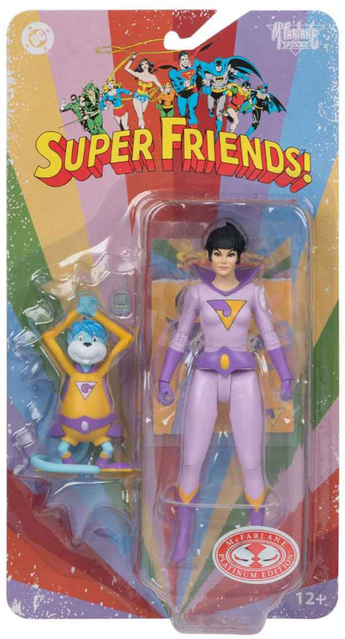 DC Retro Super Friends 6 Inch Action Figure Wave 2 Exclusive - Jayna & Gleed Red Platinum