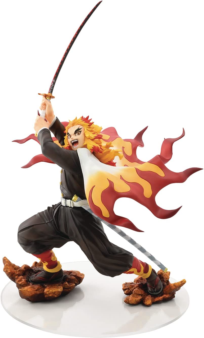 Demon Slayer Kimetsu No Yaiba 10 Inch Statue Figure 1/8 Scale - Kyojuro Rengoku