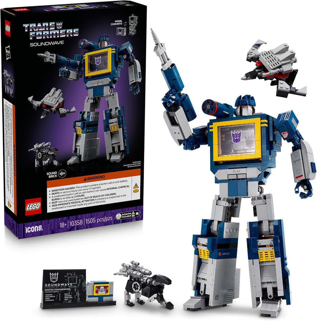 Lego Transformers Lego 1505 Pieces - Soundwave #10358