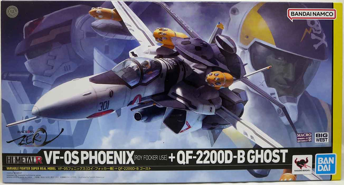 Macross Robotech 6 Inch Action Figure Hi-Metal R - VF-0S Phoenix (Roy Focker Use) + QF-2200D-B Ghost Macross