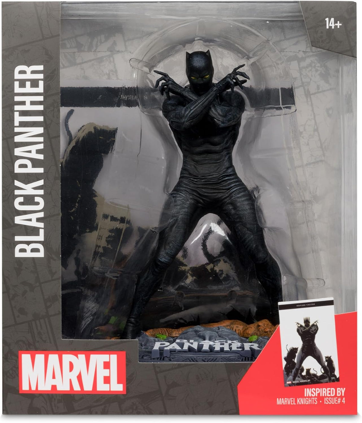 Marvel Collectible 1/10 Scale 7 Inch Statue Figure Posed Scene - Black Panther (Marvel Knights #4)