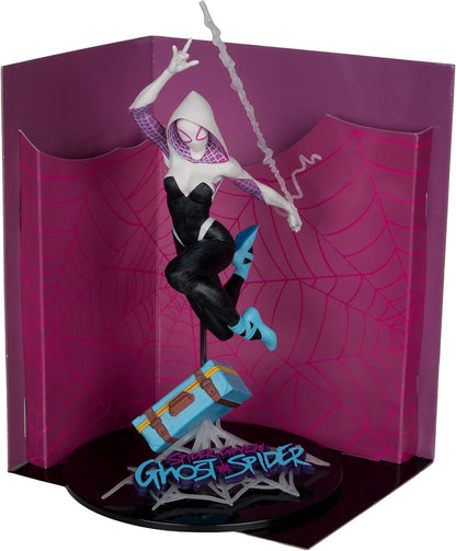 Marvel Collectible 7 Inch Statue Figure 1/10 Scale Posed Scene Exclusive - Ghost Spider Gold Label