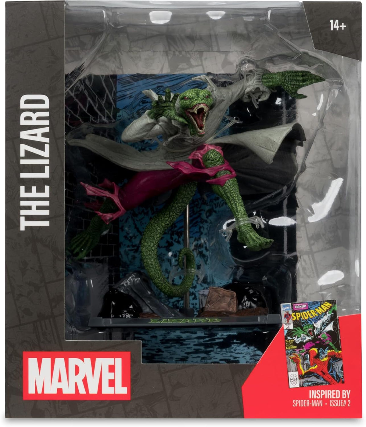 Marvel Collectible 7 Inch Statue Figure 1/10 Scale Posed Scene - The Lizard (Spider-Man #2)