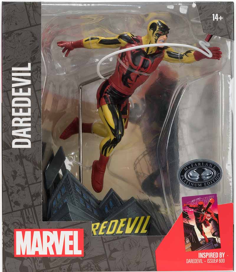 Marvel Collectible 7 Inch Statue Figure 1/10 Scale Posed Scene - Yellow Suit Daredevil Platinum