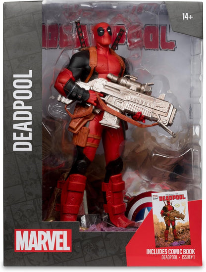 Marvel Collectible 12 Inch Statue Figure 1/6 Scale Posed Scene - Deadpool Red Suit #1