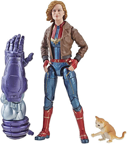 Marvel Legends Captain Marvel 6 Inch Action Figure BAF Kree Sentry - Captain Marvel in Bomber Jacket (Sub-Standard Packaging)
