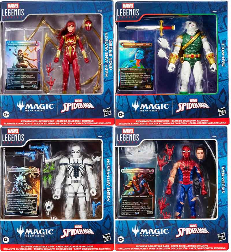 Marvel Legends Spider-Man 6 Inch Action Figure Magic The Gathering Wave 1 - Set of 4