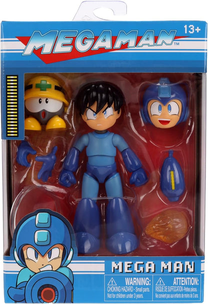 Megaman 4 Inch Action Figure 1/12 Scale Wave 3 - No Helmet Mega Man with Neo Metal