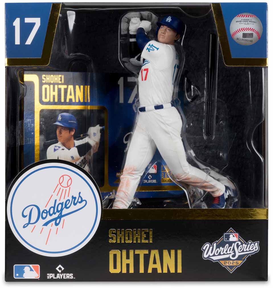 MLB Baseball SportsPicks 7 Inch Static Figure Posed - Shohei Ohtani White Jersey World Series Batting