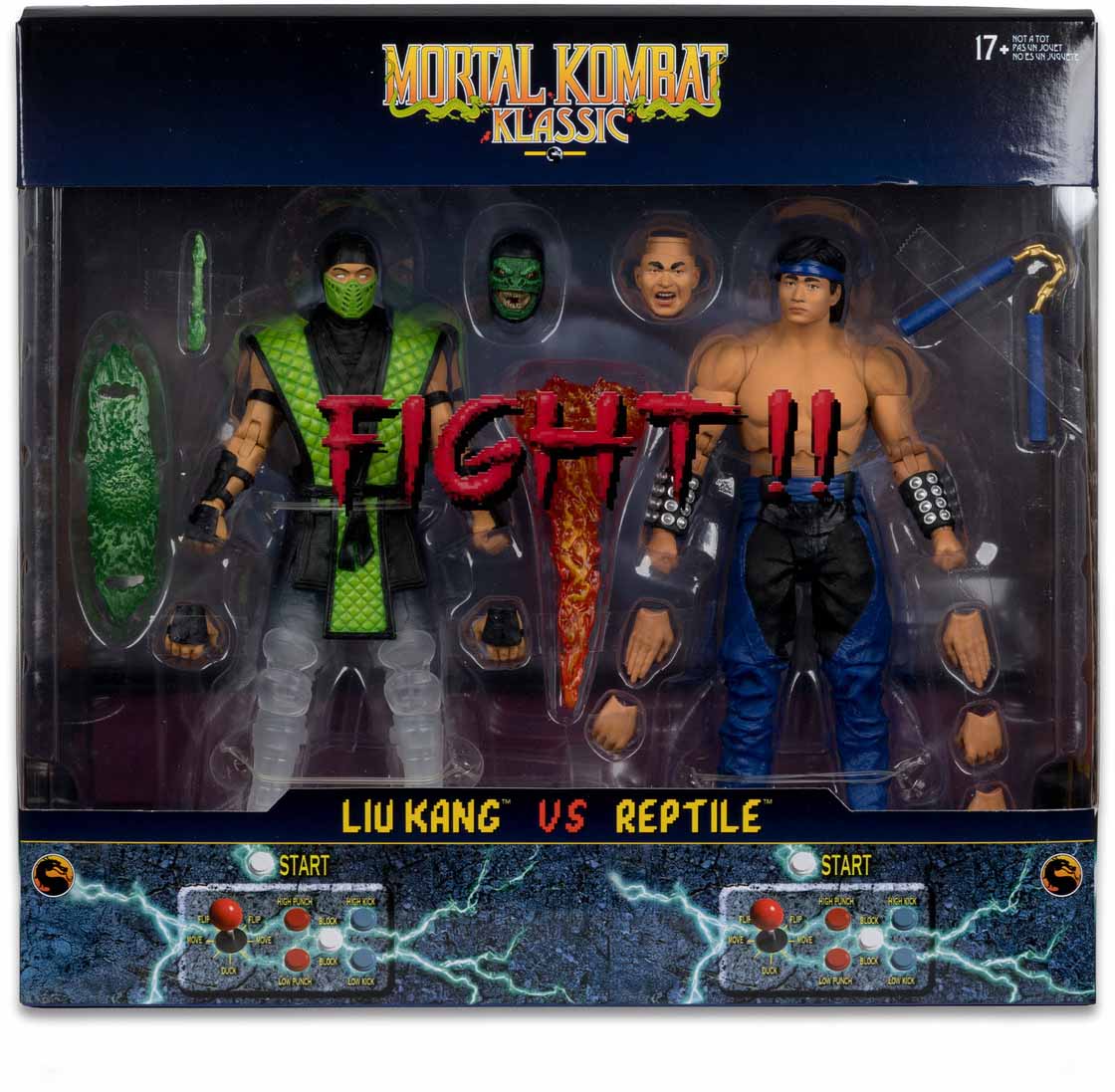Mortal Kombat Klassic 7 Inch Action Figure 2-Pack - Liu Kang vs Reptile