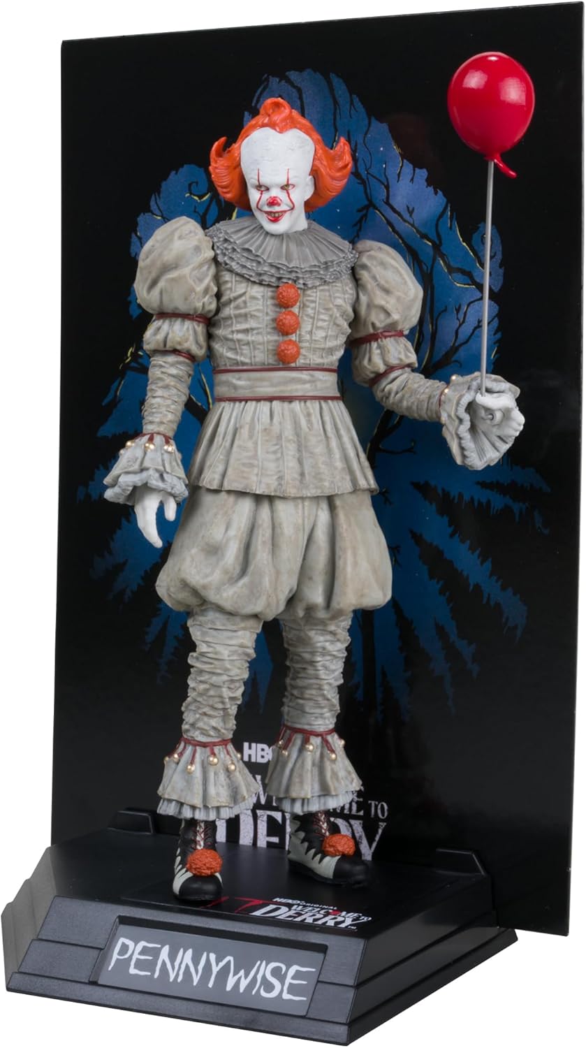 Movie Maniacs IT Welcome To Derry 6 Inch Static Figure Posed Figure Exclusive - Pennywise With Balloon Gold Label