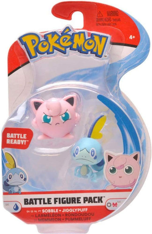 Pokemon 2 Inch Action Figure Battle Figure Pack - Jigglypuff and Sobble