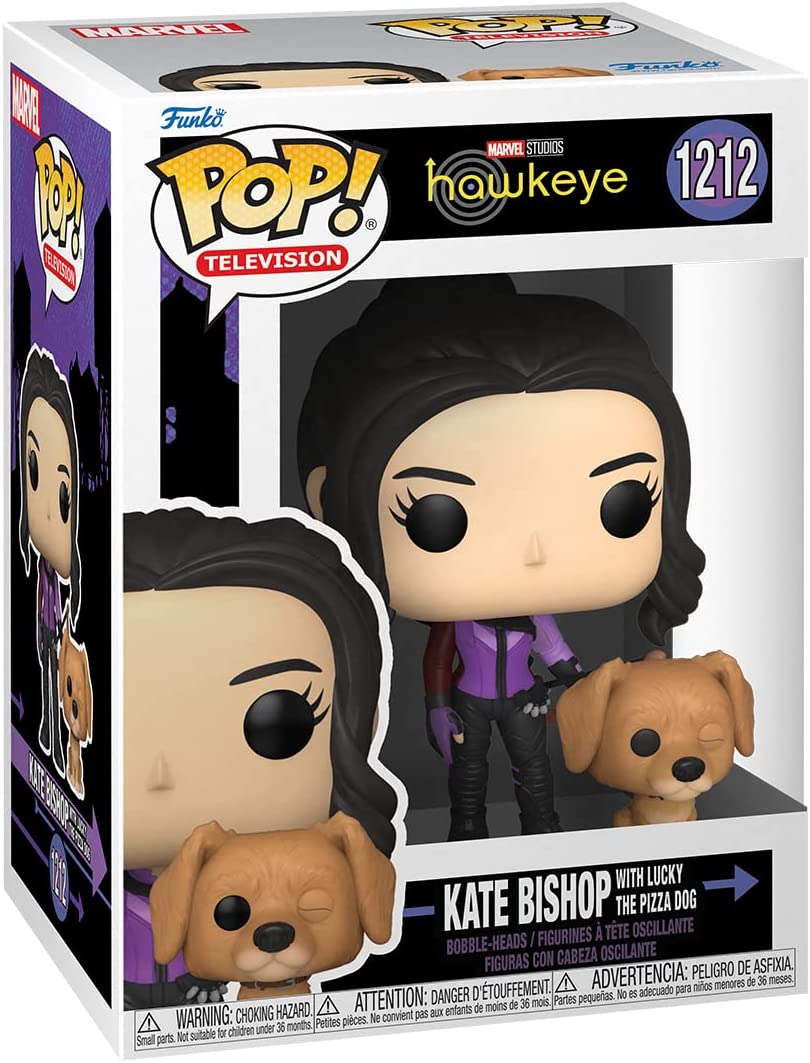 Pop Marvel Hawkeye 3.75 Inch Action Figure - Kate Bishop with Lucky The Pizza Dog #1212