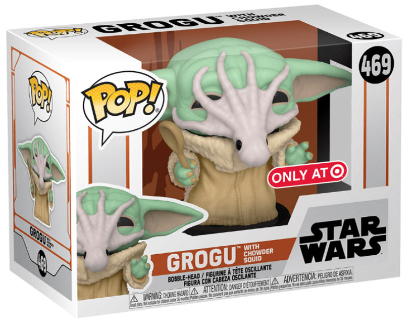 Pop Star Wars The Mandalorian 3.75 Inch Action Figure Exclusive - Grogu with Chowder Squid #469