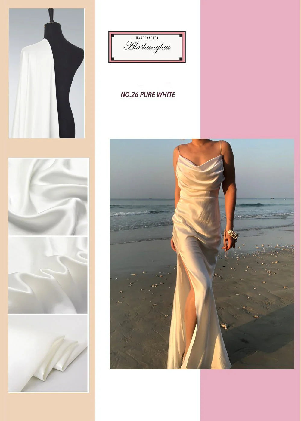 Rhiannon Pure White Silk Dress