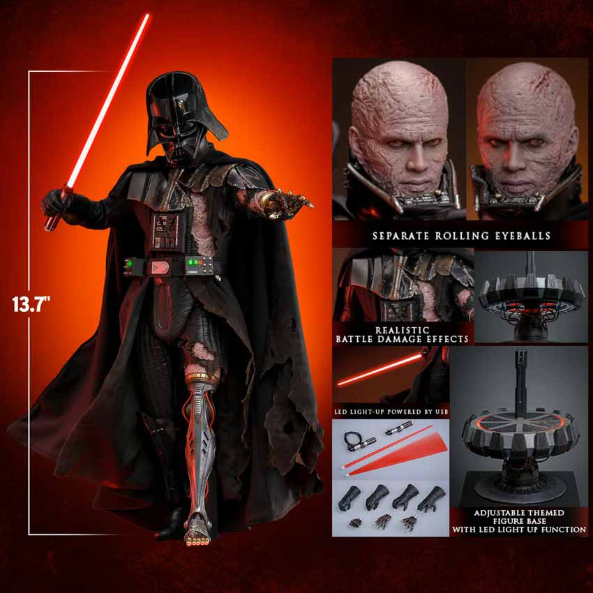 Star Wars 12 Inch Action Figure 1/6 Scale - Darth Vader Battle Damaged Hot Toys 913612
