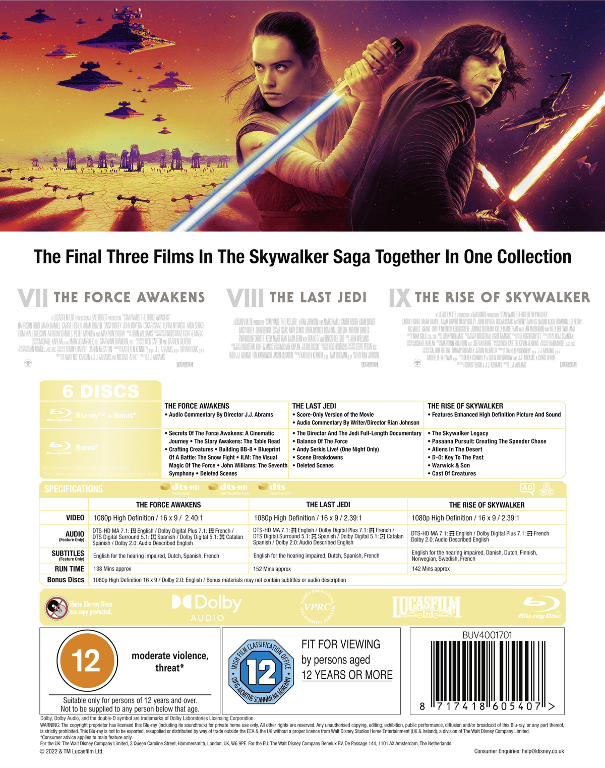 Star Wars Trilogy: Episode VII VIII IX [Blu-ray]
