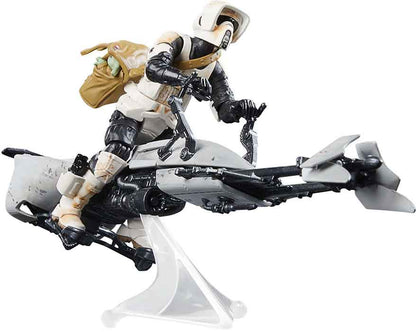 Star Wars The Vintage Collection 3.75 Inch Scale Vehicle Figure Deluxe - Speeder Bike with Scout Trooper & Grogu