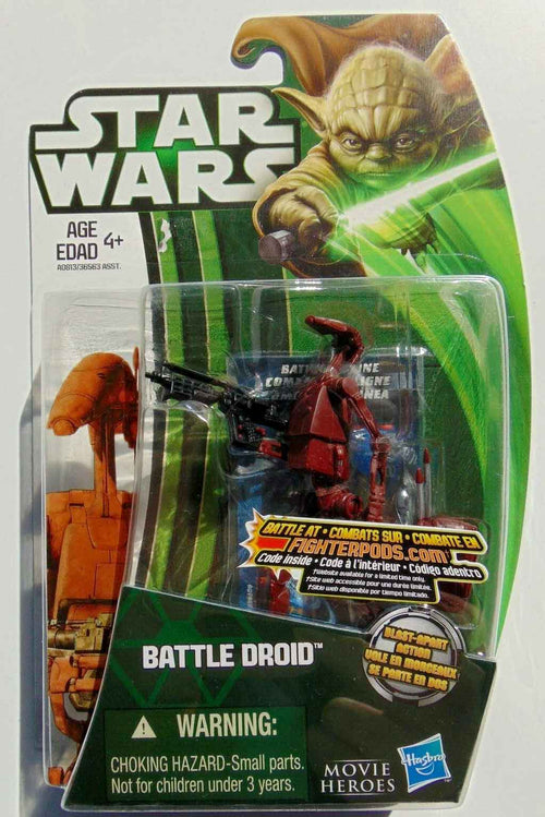 Star Wars The Clone Wars 3.75 Inch Action Figure Green Card - Battle Droid