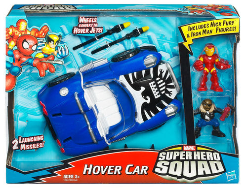 Superhero Squad 3 Inch Vehicle Figure Vehicle Series - Hover Car with Nick Fury & Iron Man (Shelf Wear Packaging)