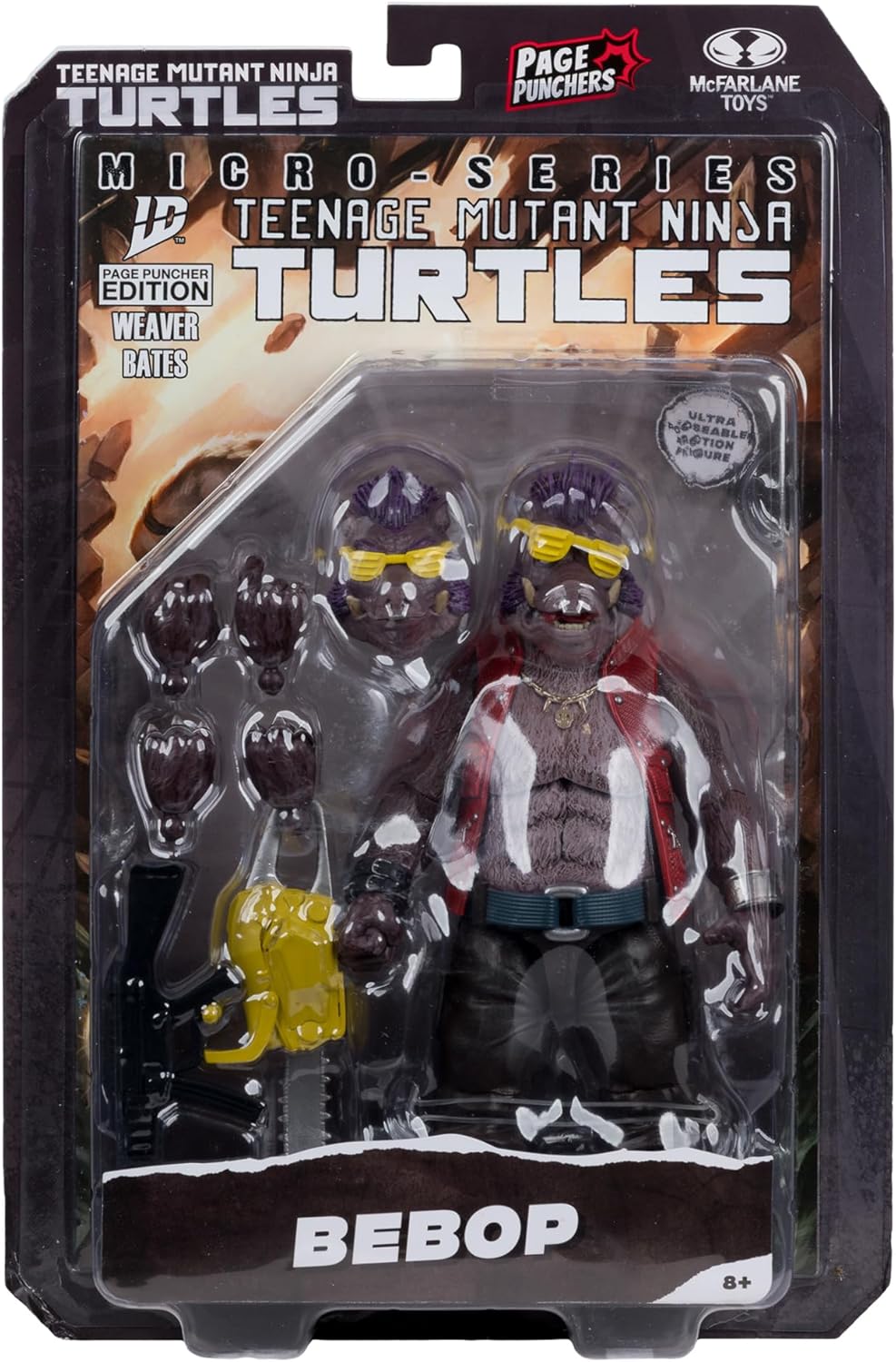 Teenage Mutant Ninja Turtles 5 Inch Action Figure Page Punchers Wave 2 - Bebop